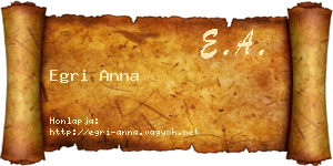 Egri Anna névjegykártya